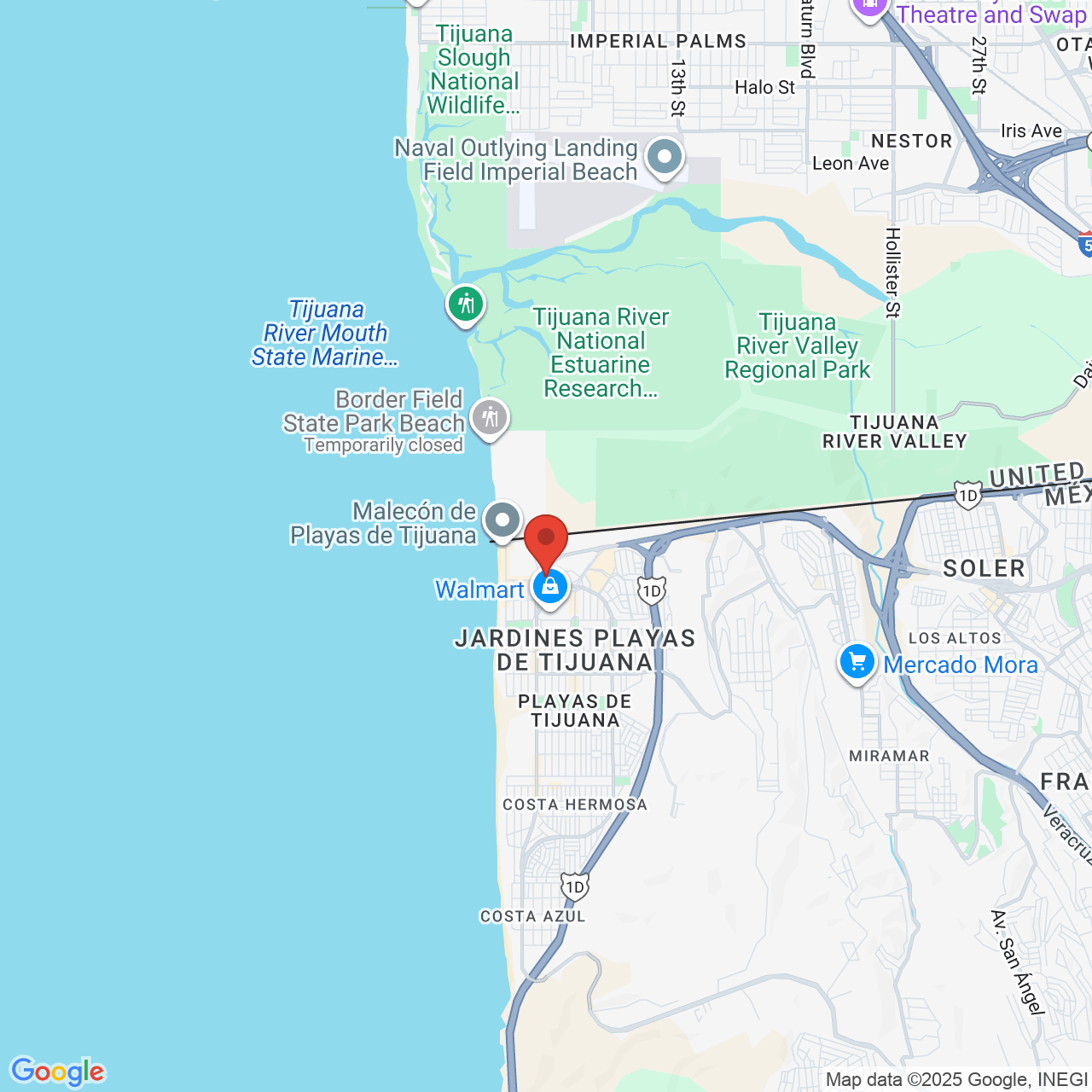 Google map image of our location in Paseo Playas de Tijuana 19, Playas, Terraza Tijuana, B.C.